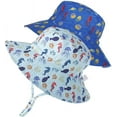 thumbnail image 1 of Zukuco Kids Sun Hat Toddler Cartoon Dinosaur Flowers Print Summer Bucket Hat Wide Brim Beach Hats for Baby Boys Girls, Pack of 2, 1 of 6