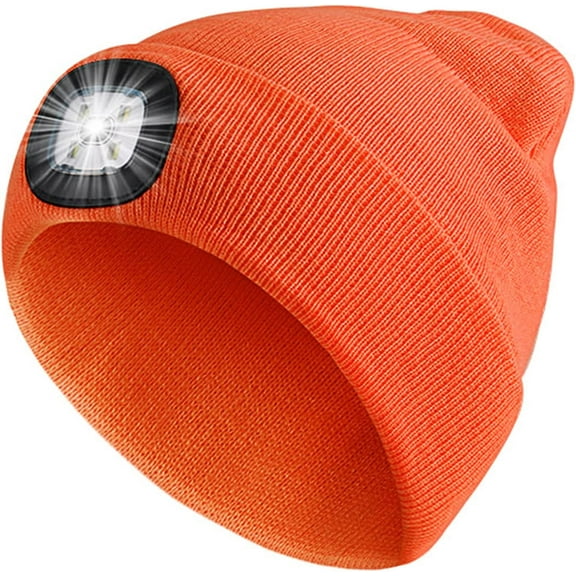 Zukuco LED Beanie Hat with Light, USB Rechargeable Knit Headlight Cap, Warm Winter Gifts for Men Women Outdoor Hiking, Camping