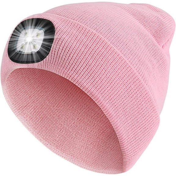 Zukuco LED Beanie Hat with Light, USB Rechargeable Knit Headlight Cap, Warm Winter Gifts for Men Women Outdoor Hiking, Camping