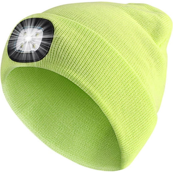Zukuco LED Beanie Hat with Light, USB Rechargeable Knit Headlight Cap, Warm Winter Gifts for Men Women Outdoor Hiking, Camping
