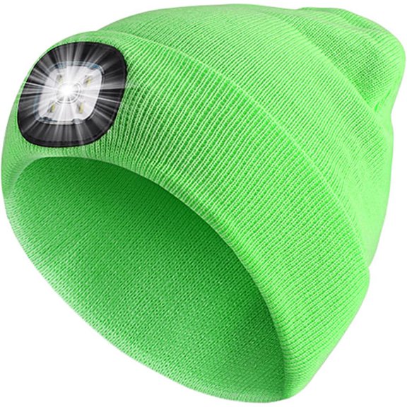 Zukuco LED Beanie Hat with Light, USB Rechargeable Knit Headlight Cap, Warm Winter Gifts for Men Women Outdoor Hiking, Camping