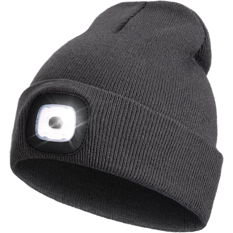 Unisex Acrylic LED Beanie Hat with Light Winter Gift for Men Women Wmcaps Stocking Gifts Stuffers for Men, Hat with Light Built  main image 4