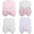 thumbnail image 1 of Zukuco Newborn Baby Girl Hat with Big Bow Soft Cute Knot Baby Comfy Nursery Beanie 0-3 months, 1 of 9