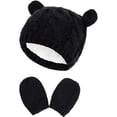 thumbnail image 1 of Zukuco Newborn Baby Winter Beanie Hat Gloves Set for Baby Girls Boys, Unisex Baby Warm Knitted Hat Gloves, 1 of 7
