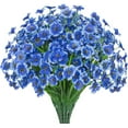 thumbnail image 1 of Zukuco Outdoor Artificial Flowers UV Resistant Fake Flower Plastic Plants Faux Silk Flowers Porch Hanging Garden Porch Window Box Decorating (12PCS,Blue), 1 of 6