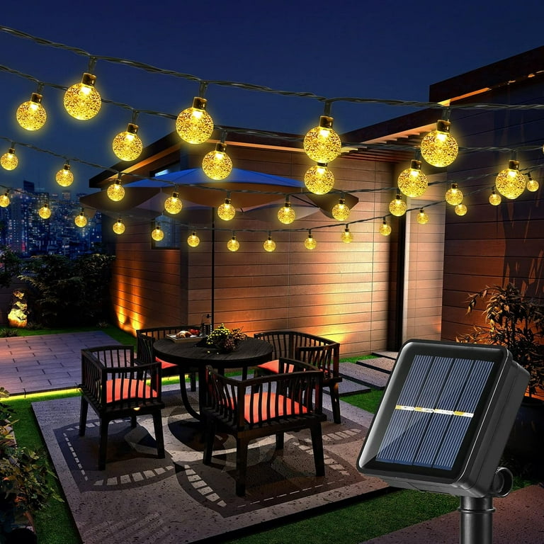 Garden Patio Solar Powered String Lights 20 Ft 30 LED Crystal Balls Warm White color Garden Patio Solar Powered String Lights 20 Ft 30 LED Crystal Balls Warm White color