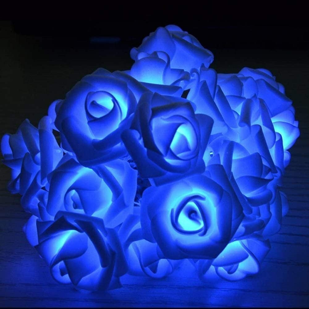 Zukuco Rose Flower String Lights Battery Operated Rose Fairy Light for