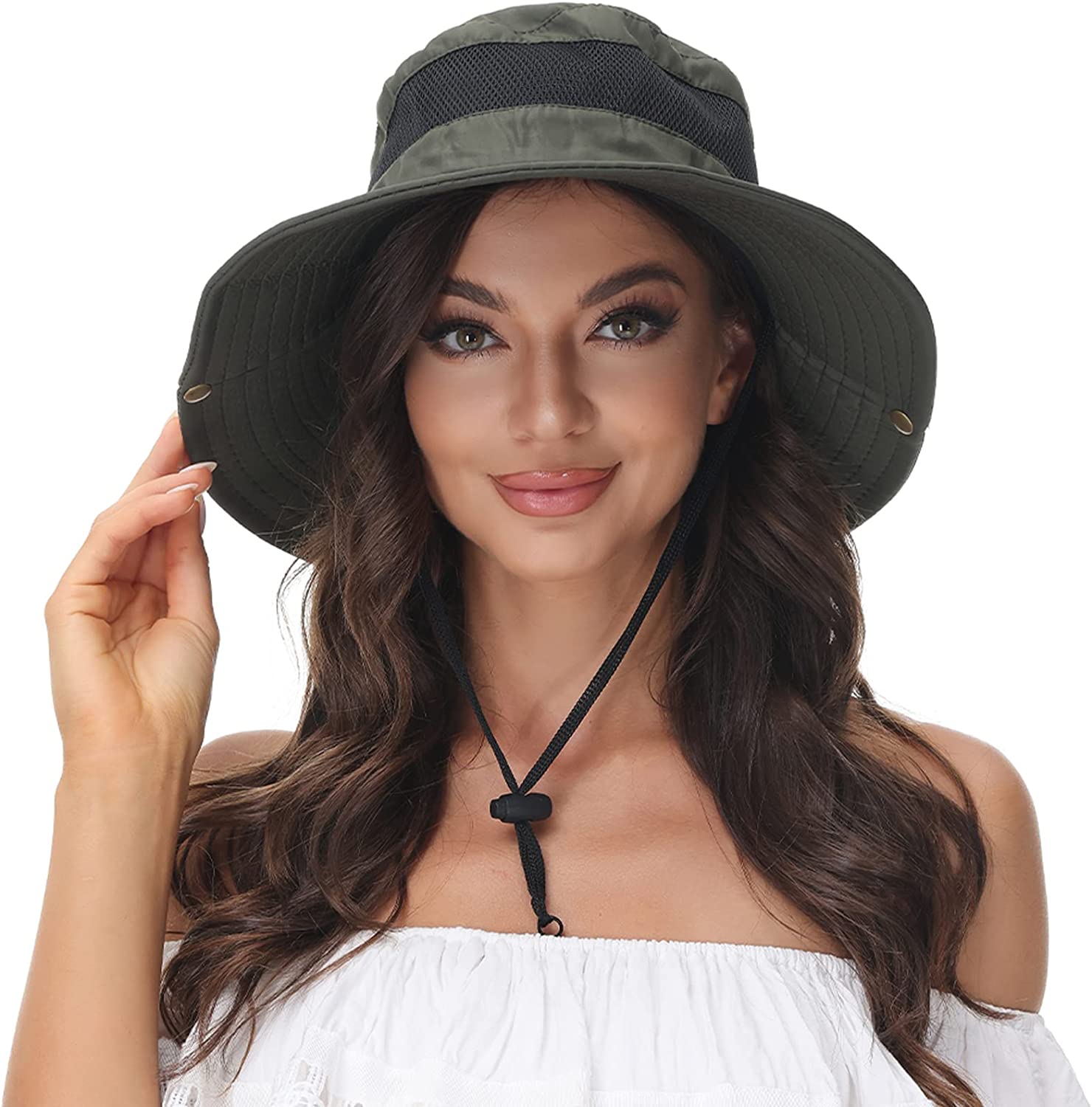 Zukuco Sun Hat Women Wide Brim Breathable Outdoor Hiking Hat Summer Fishing Hat with Adjustable