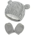 thumbnail image 1 of Zukuco Unisex Newborn Baby Hat and Mitten Set Winter Knitted Thick Warm Beanie Cap Gloves for Infant Boys Girls, 1 of 7