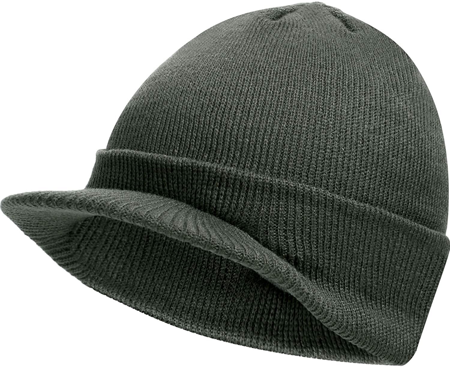 Zukuco Men's Winter Knit Cap with Brim, Warm Thick Double Zukuco Men's Winter Knit Cap with Brim, Warm Thick Double