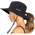 thumbnail image 1 of Zukuco Women Summer Sun Hat Outdoor UV Protection Fishing Hat Wide Brim Foldable Beach Bucket Hat with Ponytail-Hole, 1 of 6
