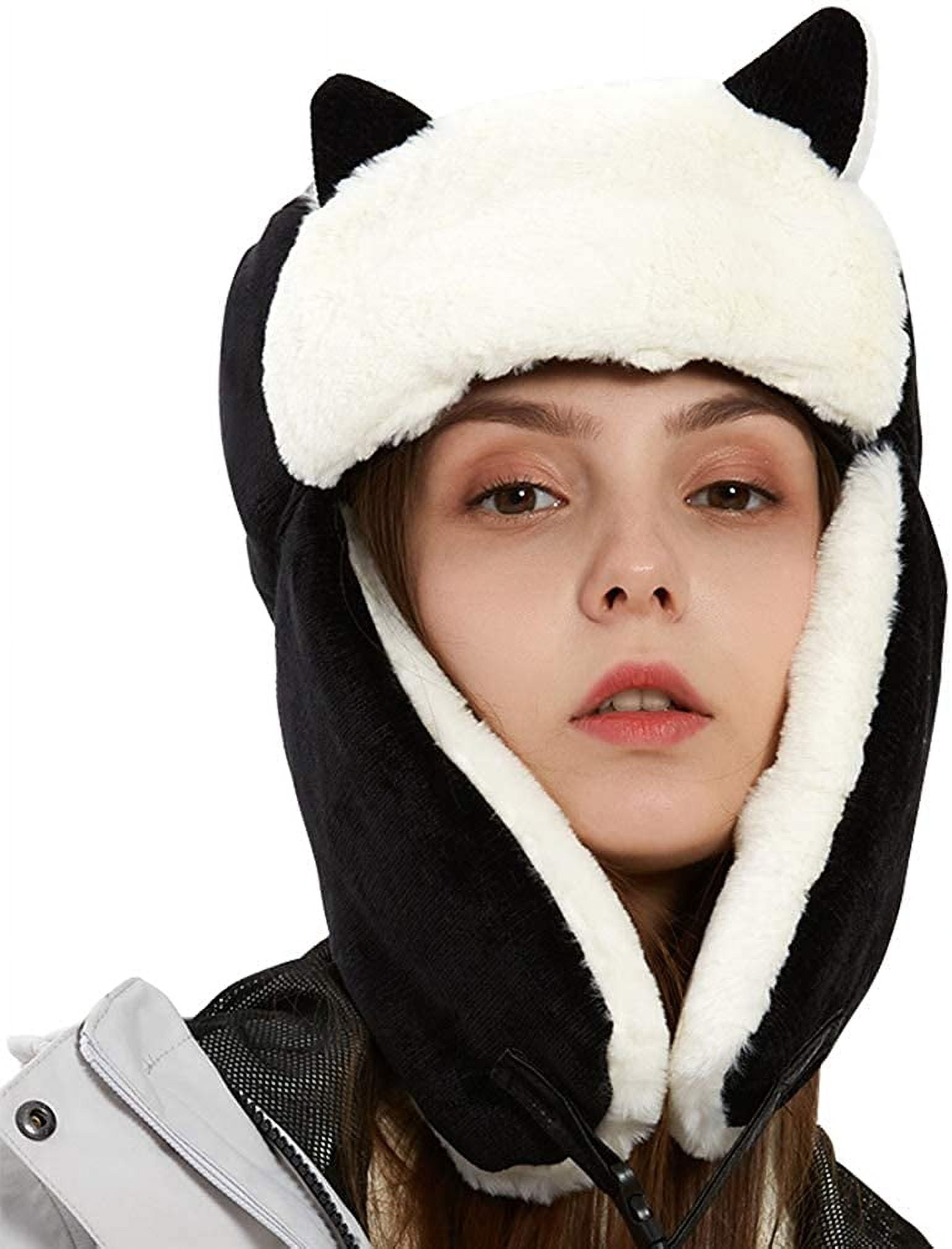Zukuco Women Winter Bomber Hats with Lovely Cat Ear Winter Trooper Aviator Earflap Cap Outdoor
