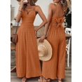 thumbnail image 1 of Zukuco Women's Elegant Sleeveless Jumpsuit - V-Neck Wide Leg Romper with Back Bow, Summer Casual Beachwear Vacation Outfit, 2XL, 1 of 6