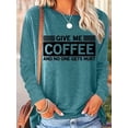 thumbnail image 1 of Zukuco Women's Long Sleeve Graphic Tshirts Funny Letter Print Crew Neck Pullover Tops Fall Shirts, 1 of 4