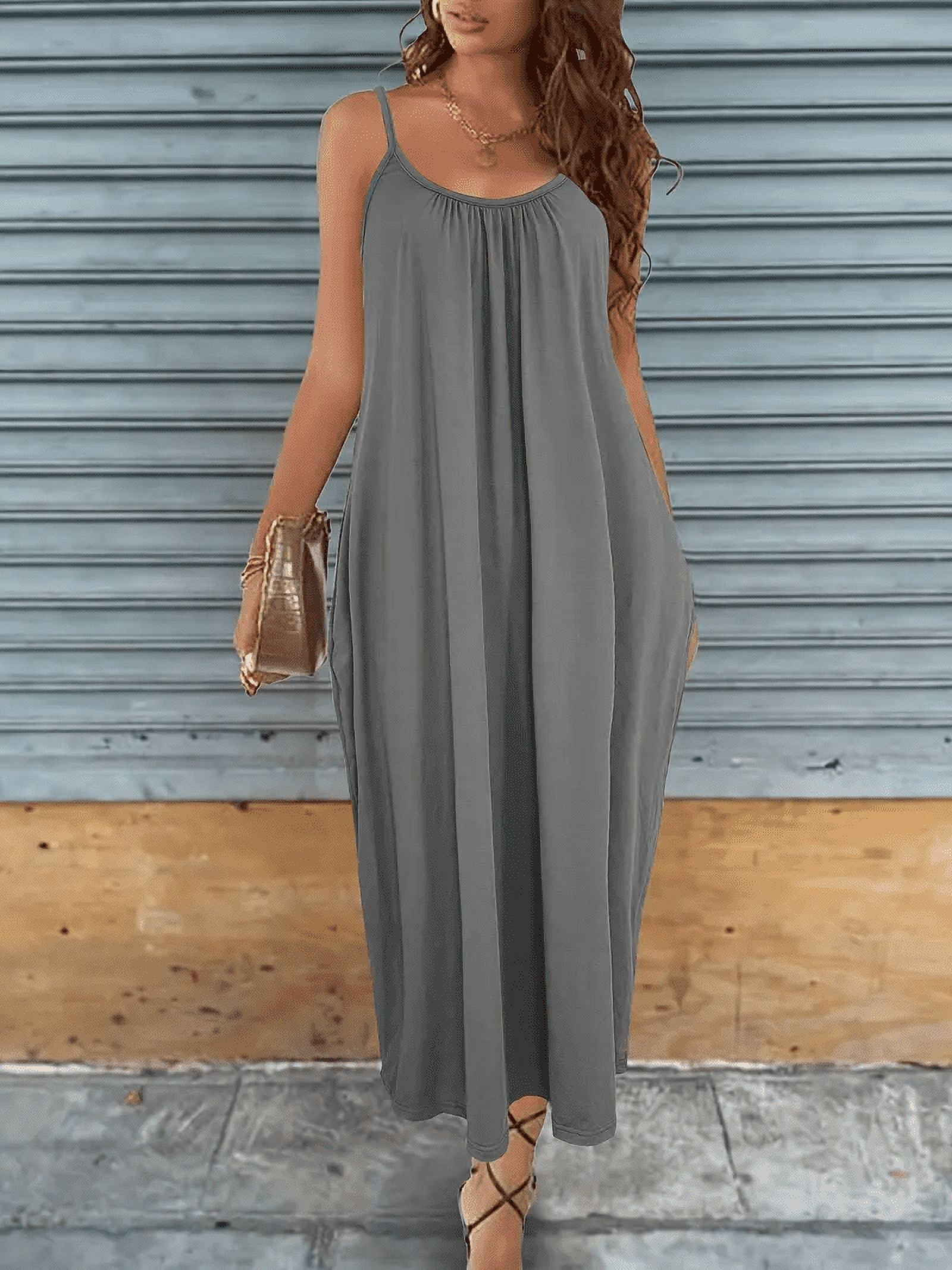 MORTTIC Women's Casual Summer Maxi Dress with Spaghetti Straps ...