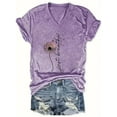 thumbnail image 1 of Zukuco Women's T-Shirts V-Neck Dandelion Tee Cute Summer Graphic Shirts Vintage Boho Flowers Short Sleeve T Shirt, L, 1 of 4