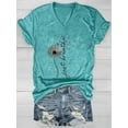 thumbnail image 1 of Zukuco Women's T-Shirts V-Neck Dandelion Tee Cute Summer Graphic Shirts Vintage Boho Flowers Short Sleeve T Shirt, L, 1 of 4