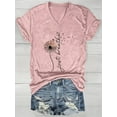 thumbnail image 1 of Zukuco Women's T-Shirts V-Neck Dandelion Tee Cute Summer Graphic Shirts Vintage Boho Flowers Short Sleeve T Shirt, XL, 1 of 4