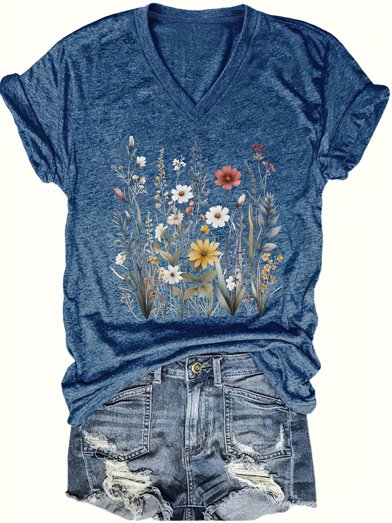 Women's Bohemian Retro Floral T-Shirt main image 0