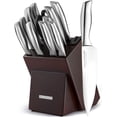 thumbnail image 1 of Zulay 12 Piece Stainless Steel Knife Set with Block and Sharpener - Sharp Knife Block Set with Built In Sharpener - Kitchen Knife Set With Block - Rust Proof Knife Set Stainless Steel, 1 of 11