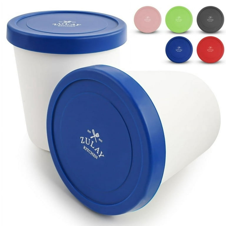 Premium Ice Cream Containers (4 Pack - 1 Quart Each) Reusable