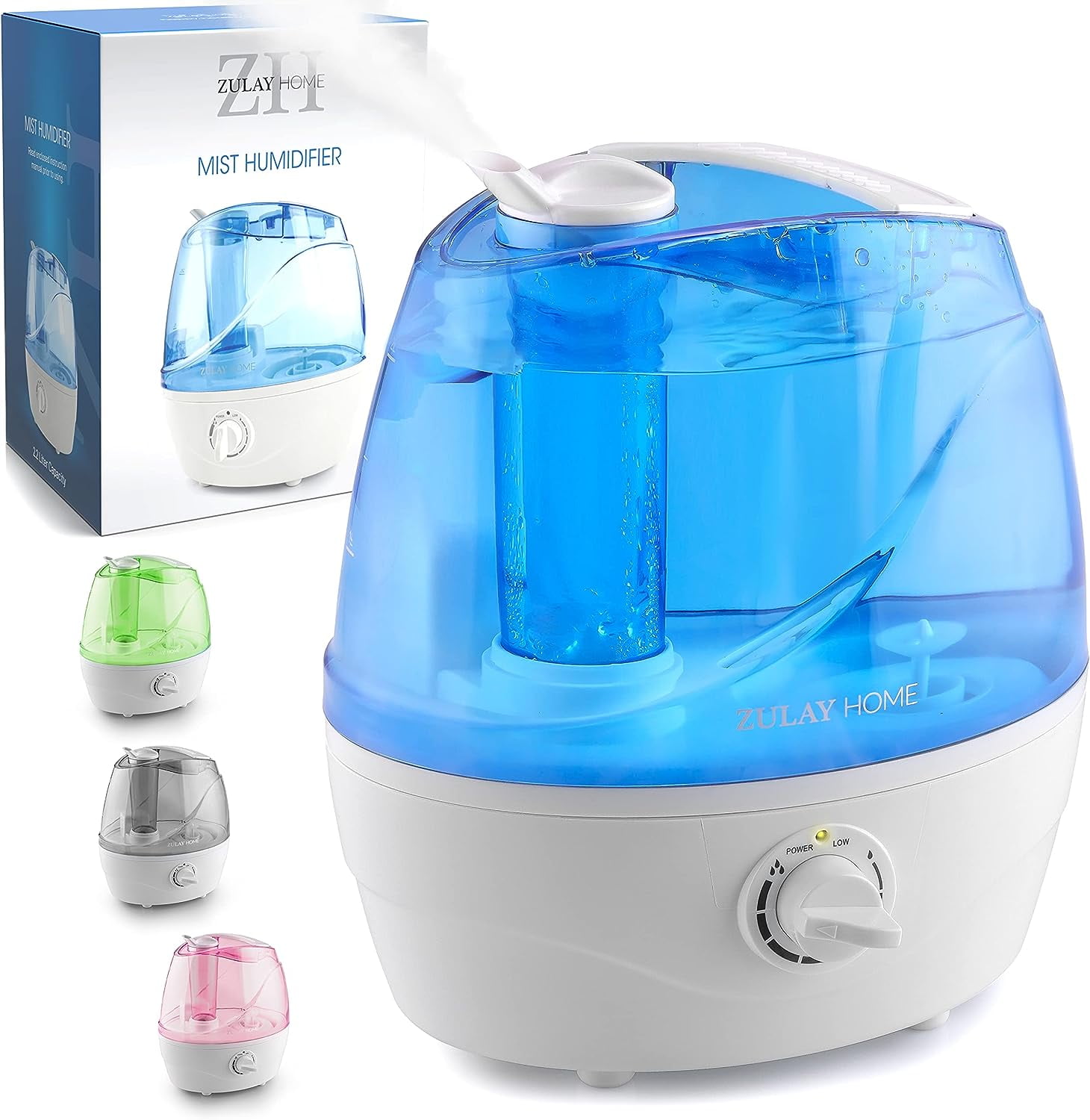 Blue Ultrasonic Mist Humidifier with 2.2L Water Tank