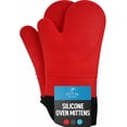 thumbnail image 1 of Zulay Kitchen 2 Piece Silicone Oven Mitts - Red, 1 of 7