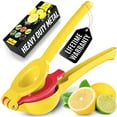 thumbnail image 1 of Zulay Kitchen 2-in-1 Manual Lemon Squeezer Manual Juicer Citrus Press - Yellow/Red, 1 of 8