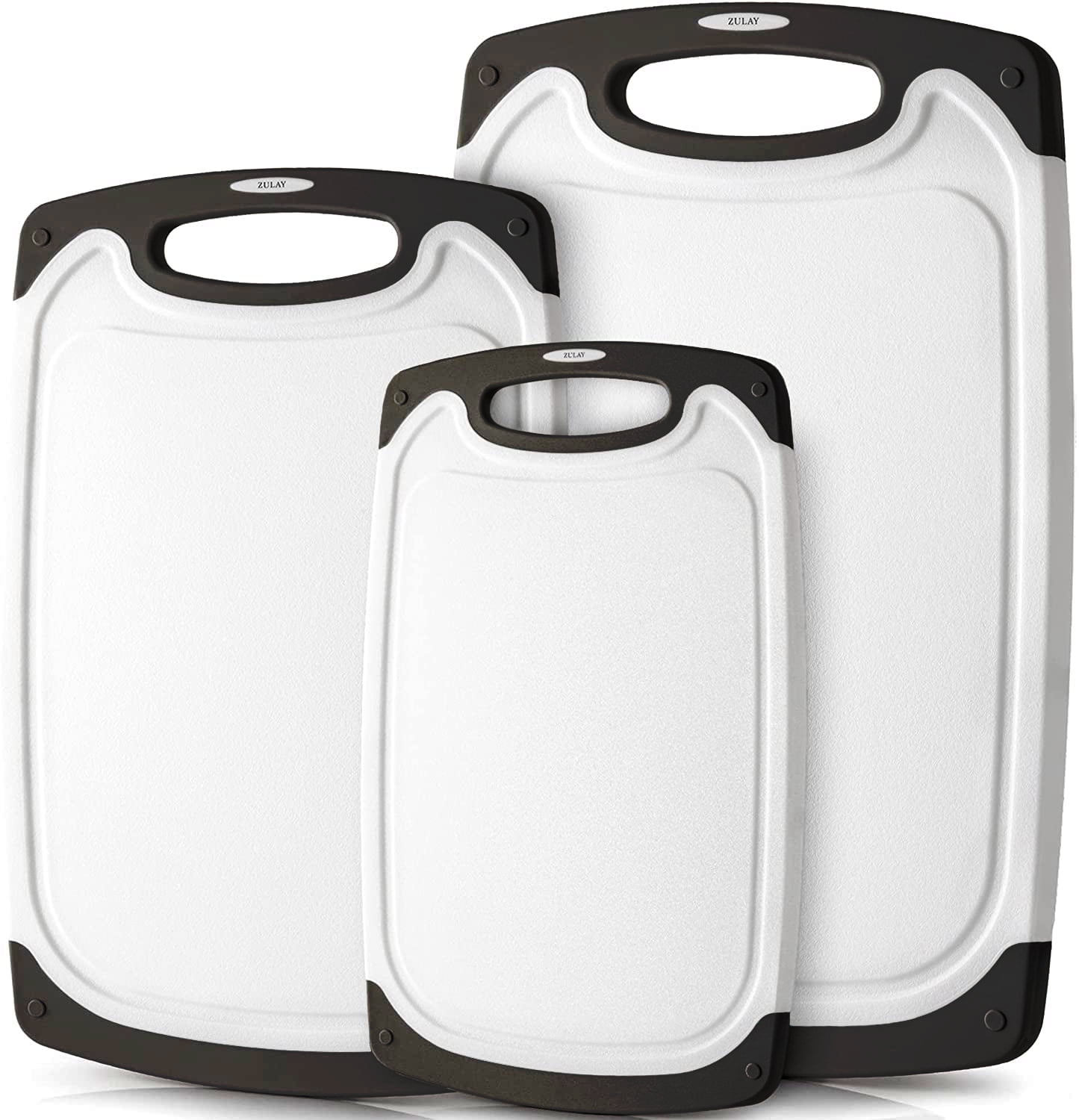 Zulay Kitchen 3Piece Chop Food Prep Cutting Boards Set with Juice