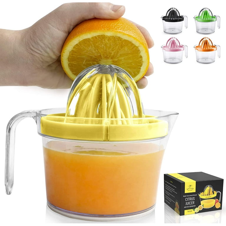 Zulay Kitchen 3-in-1 Citrus Juicer Reamer Cup, 17oz Lemon Squeezer