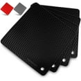 thumbnail image 1 of Zulay Kitchen 4 Pack Silicone Trivet Mat Set 7”x7” Silicone Pot Holders - Black, 1 of 7