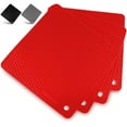 thumbnail image 1 of Zulay Kitchen 4 Pack Silicone Trivet Mat Set 7”x7” Silicone Pot Holders - Red, 1 of 6