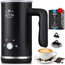 Zulay Kitchen 4-in-1 Milk Frother and Steamer - 10 oz Milk Foamer Electric Heater for Coffee (Black)