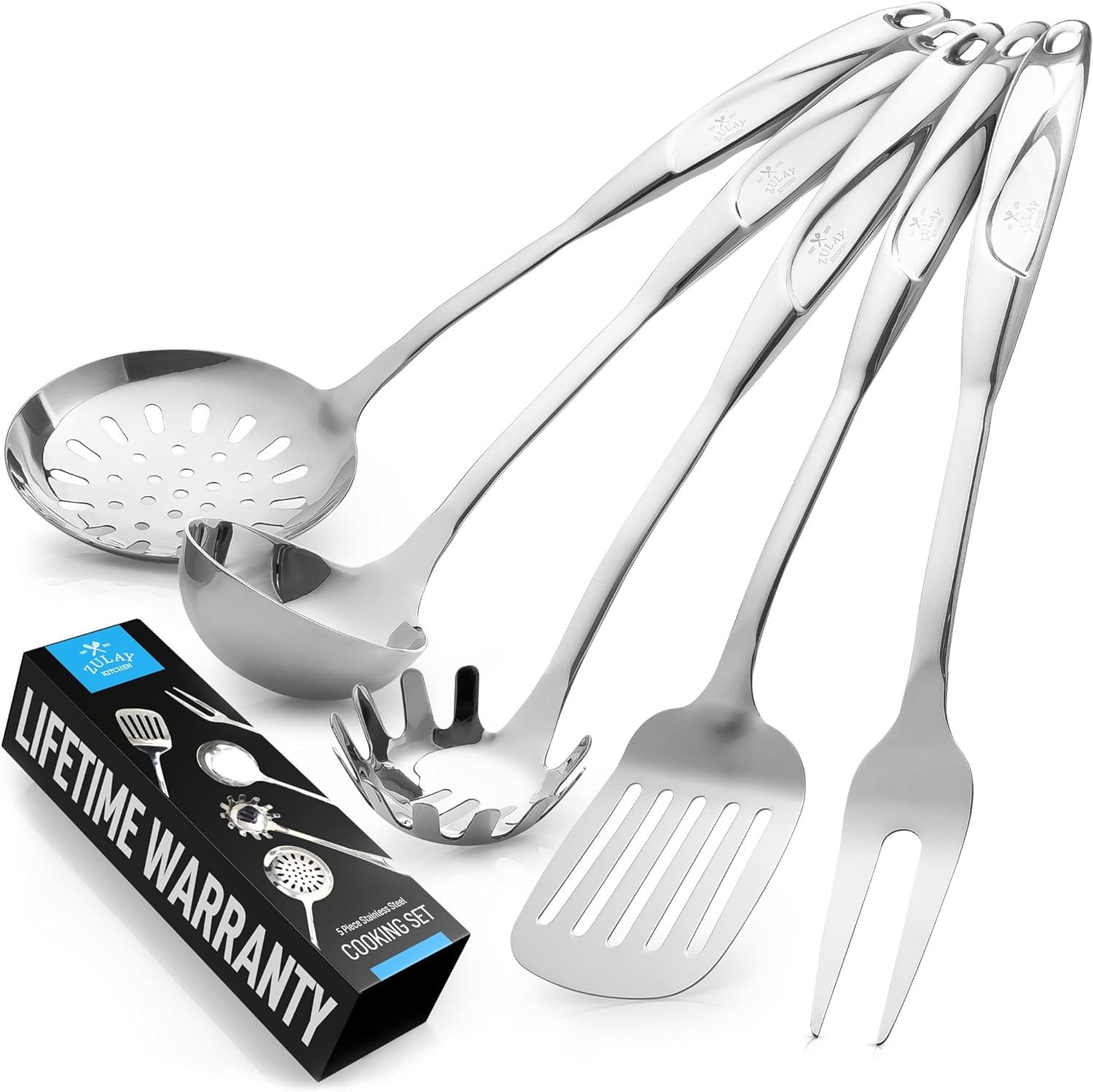 Zulay Stainless Steel 5-Piece Cooking Utensil Set