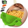 thumbnail image 1 of Zulay Kitchen Adjustable Silicone Pot Strainer for Most Pots & Pans - Green, 1 of 7