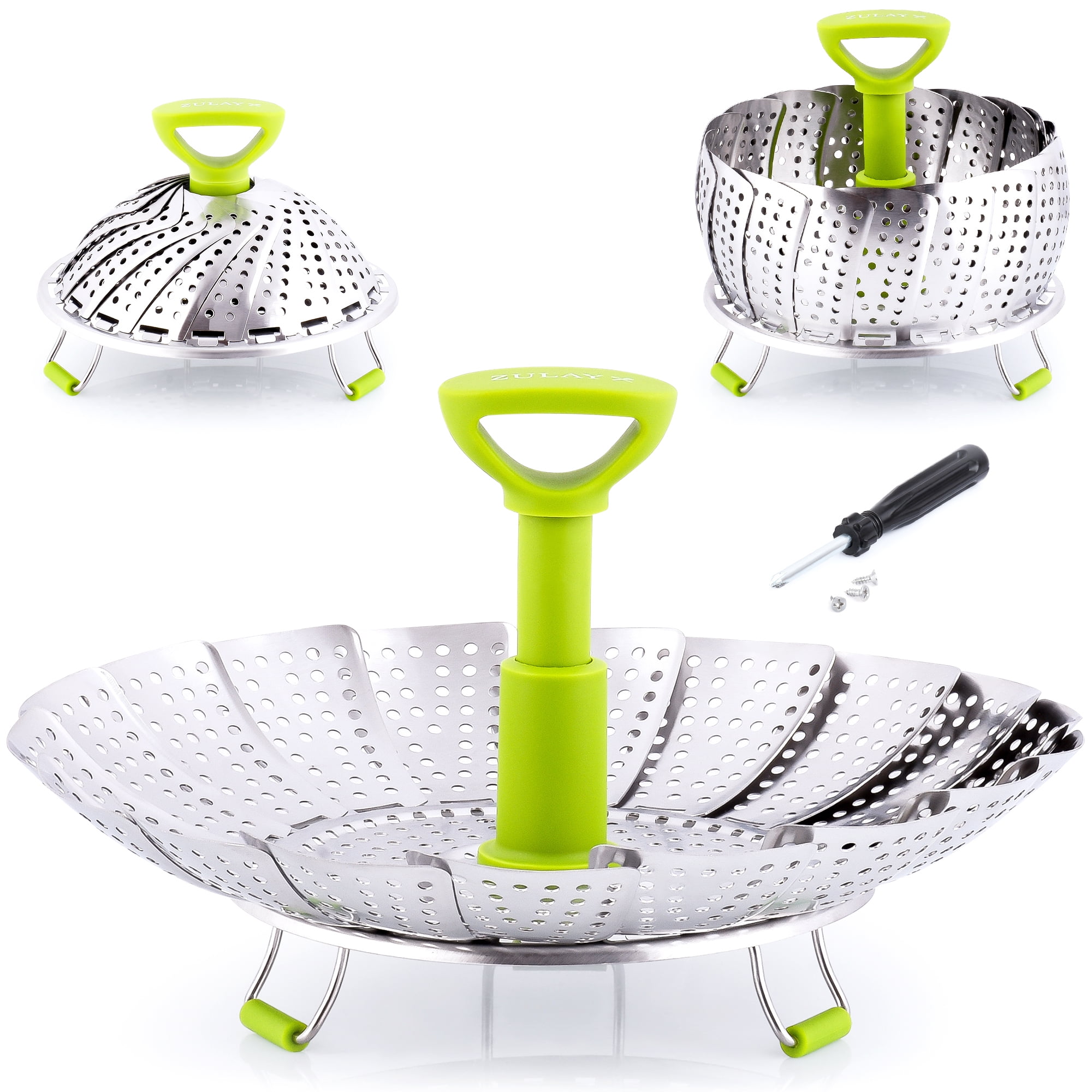 Zulay Kitchen Adjustable Stainless Steel Veggie and Dumpling Steamer ...
