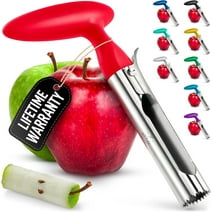 Zulay Kitchen Apple Corer Durable Apple Corer Remover Stainless Steel Cupcake Corer Red
