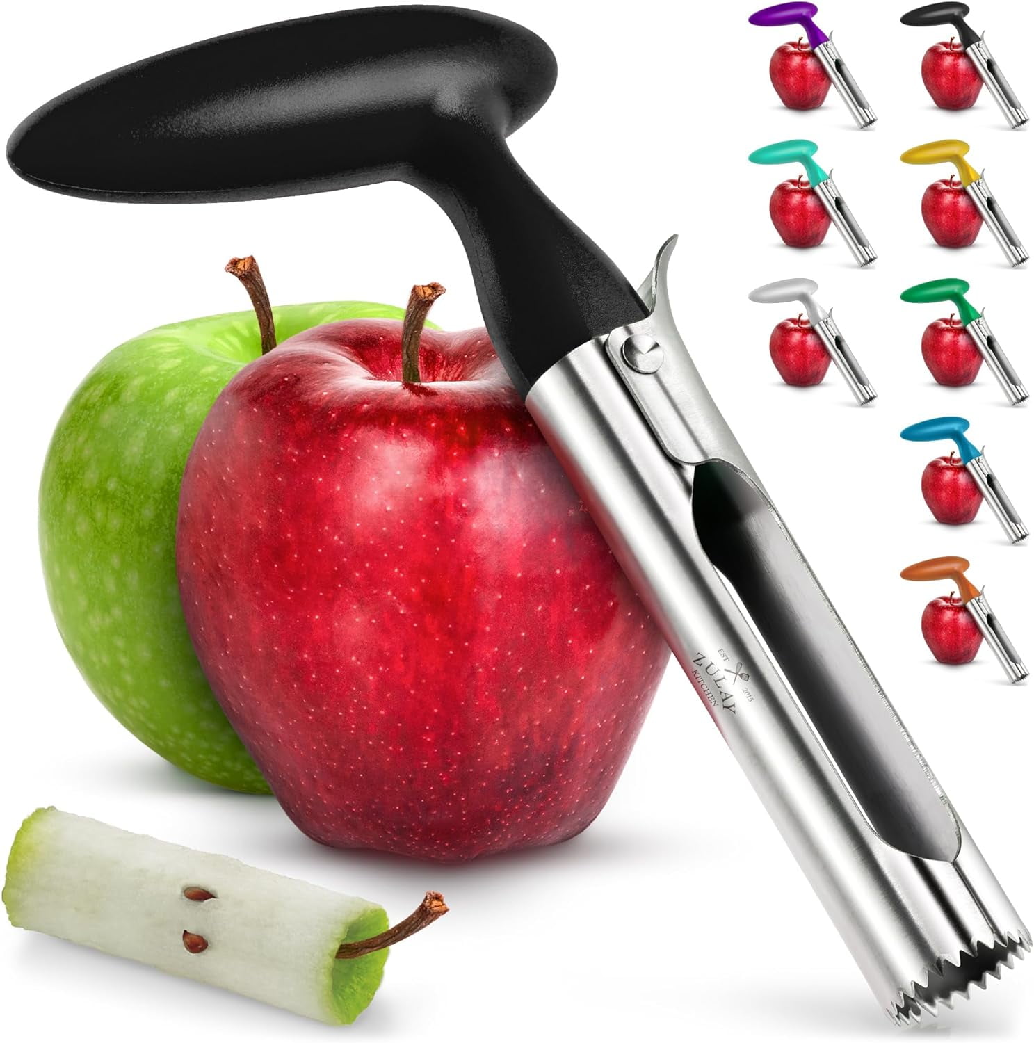 Black Stainless Steel Apple Corer with Ergonomic Handle