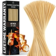 Zulay Kitchen Authentic Bamboo Marshmallow Roasting Sticks for Smores - 40 Extra Long 30" Skewers