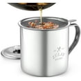 thumbnail image 1 of Zulay Kitchen Bacon Grease Container with Strainer 1L Stainless Steel Cooking Oil Container, 1 of 8