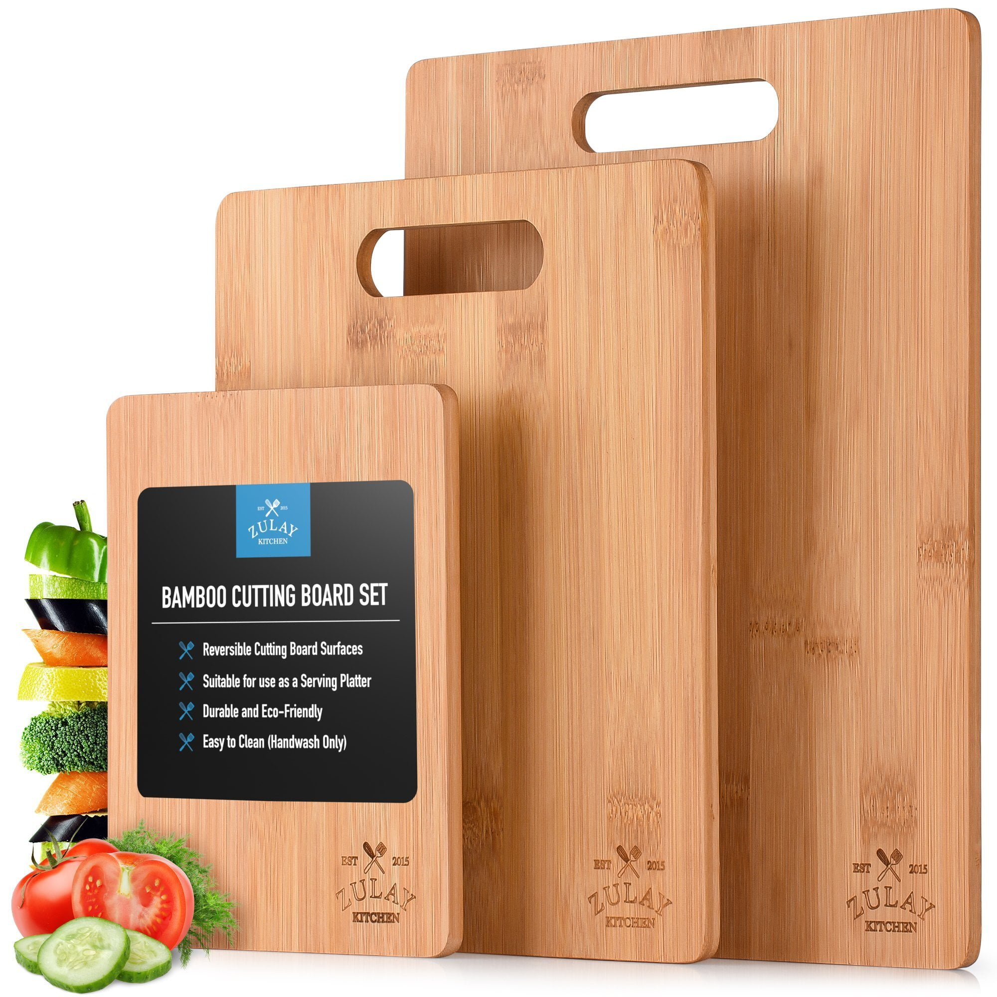 Eco-Friendly Bamboo Rectangular Cutting Board Set
