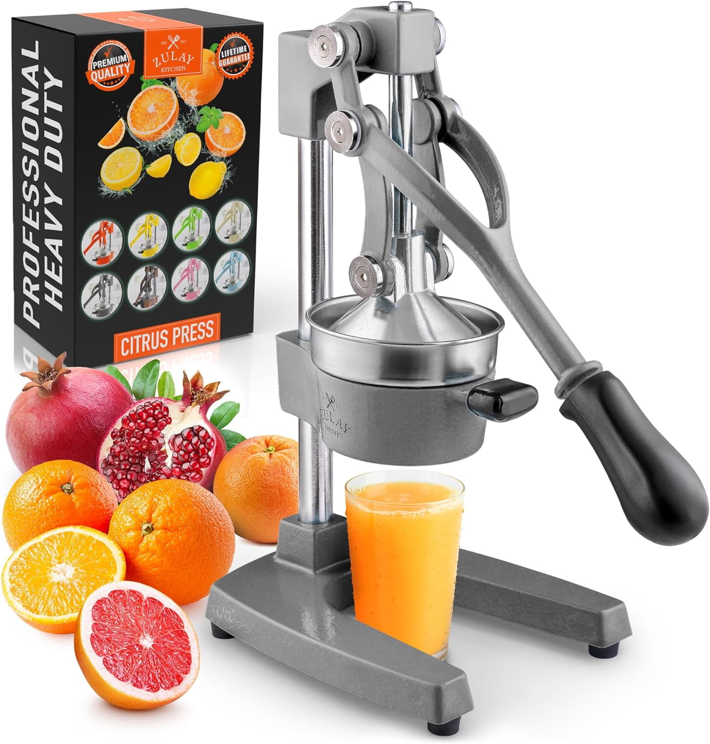 Zulay Kitchen Large Manual Citrus Juicer Press Heavy Duty Commercial Food Filter Juicing Machine Black Walmart
