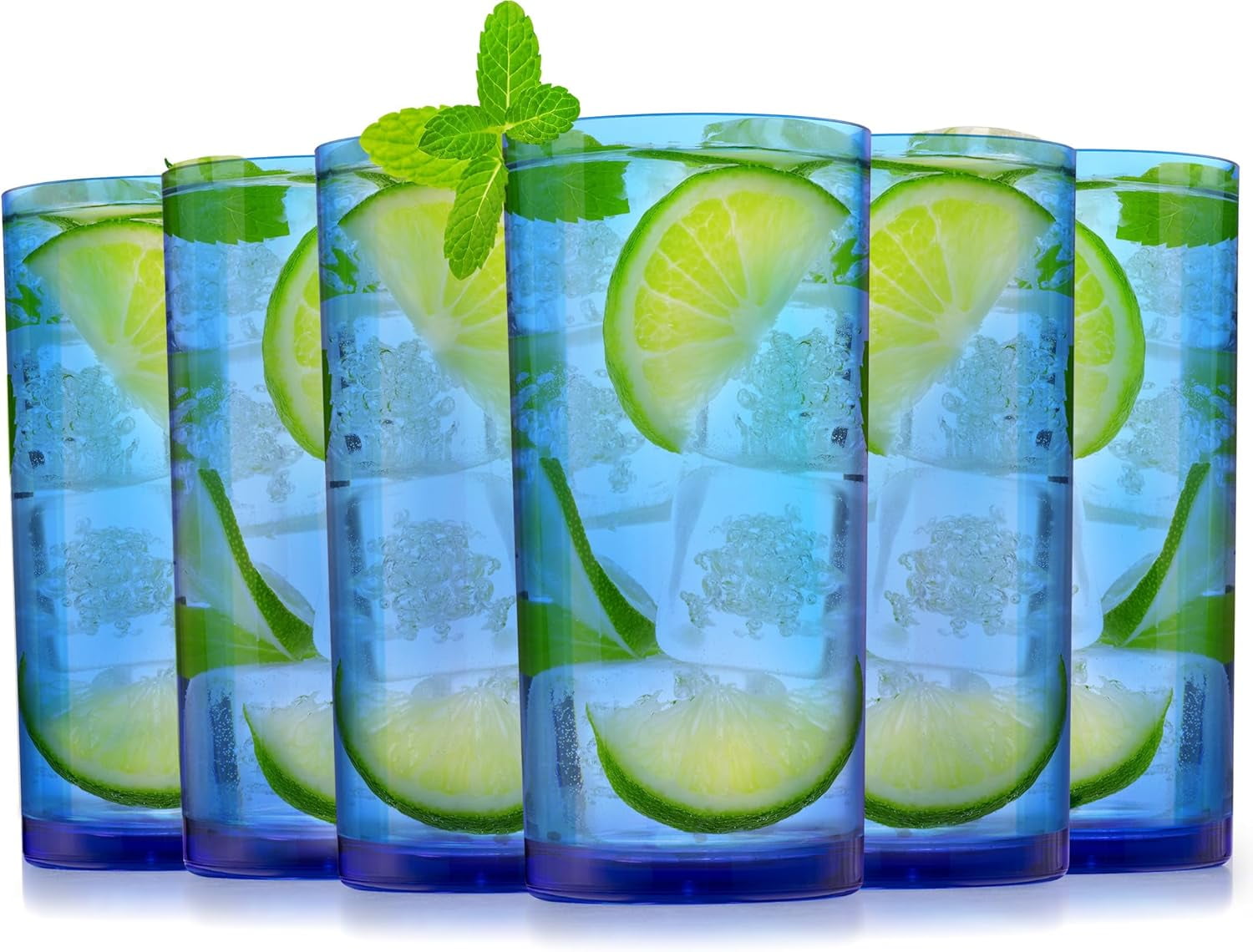 Zulay Kitchen Clear Plastic Drinking Glasses Set of 6 - Acrylic 16 oz Beverage Tumblers, Shatterproof - Walmart.com