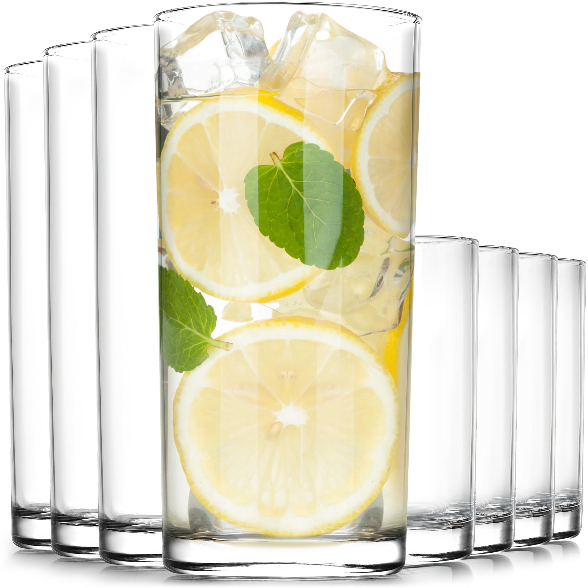Zulay Kitchen Clear Plastic Drinking Glasses Set of 8 - Acrylic 12 oz & 16 oz Beverage Tumblers, Shatterproof - Walmart.com