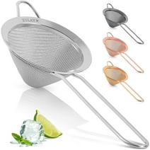 Zulay Kitchen Cocktail Strainer - Cone Shaped Stainless Steel Fine Mesh Strainer - Silver