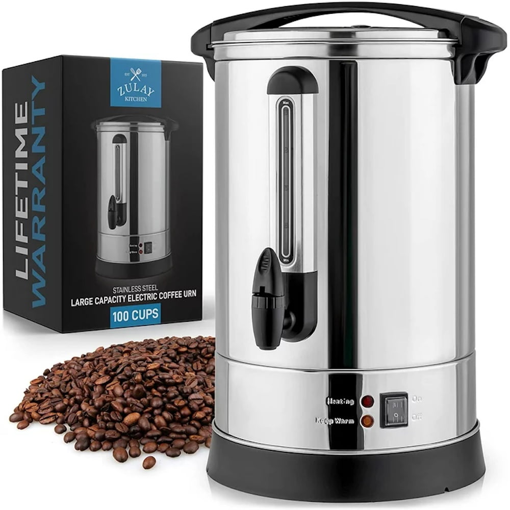 Cavlhils Large Coffee Urn,100-Cup Coffee Maker with Temperature Control and  Display,Premium Stainless Steel Hot Water Percolate and Dispenser for