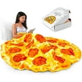 thumbnail image 1 of Zulay Kitchen Double Sided Round Pepperoni Pizza Blanket with Pizza Box Packaging, Novelty Blanket Throw - 60 Inch, 1 of 7