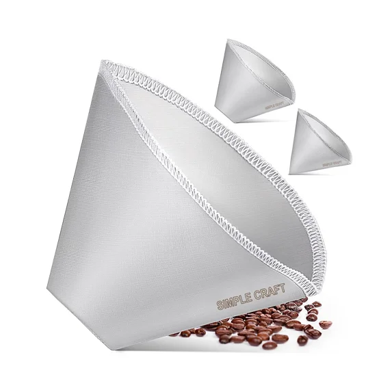 Zulay Kitchen Fine Mesh Stainless Steel Reusable Pour Over Coffee Filter (Size 4)