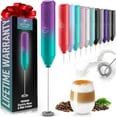 thumbnail image 1 of Zulay Kitchen Milk Frother for Coffee Portable & Compact Handheld Travel Milk Foamer (Purple Teal Fade), 1 of 8