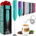 thumbnail image 1 of Zulay Kitchen Milk Frother for Coffee Portable & Compact Handheld Travel Milk Foamer (Aqua), 1 of 8